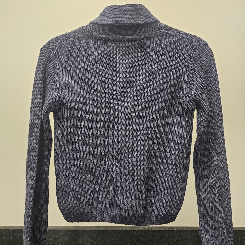 Cozy Blue Shawl Collar Kids Sweater - Picture 4 of 5